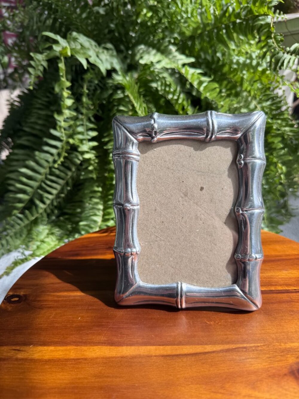 Vintage Silver Hollywood Regency Faux Bamboo Picture Frame 5x3, Chinoiserie Chic - Picture 2 of 7